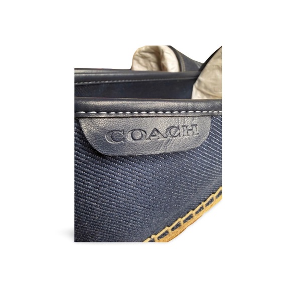 Coach Denim Logo Espadrilles Size 12D NIB Summer Slip Ons - Picture 6 of 11